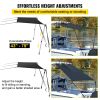 VEVOR T-Top Sun Shade Kit 4' x 5', UV-Proof 600D Polyester T-top Extension Kit with Rustproof Steel Telescopic Poles, Waterproof T-Top Shade Kit