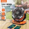 VEVOR Portable Fan Rechargeable 13 inch, Battery Powered Fan with LED Lantern, 4 Speeds Adjustable & 45¬∞/90¬∞Automatic Swivel & Timer