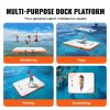 VEVOR Inflatable Floating Dock, 6 x 5FT Inflatable Dock Platform, Non-Slip Water Floating Dock Mat with Portable Carrying Bag & Detachable Ladder