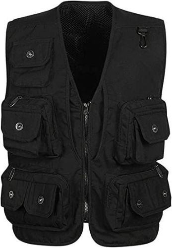 Men's Casual Multi Pocket Cargo Vest Outdoor Work Photography Fishing Vest Jacket
