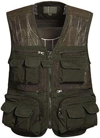 Mens Waistcoat Summer Outdoor Casual Fishing Safari Hiking Vest with Multi-Pocket