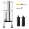 VEVOR 2.25G Gravity-fed Water Filter Countertop System Stainless Steel 2 Filters