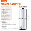 VEVOR 2.25G Gravity-fed Water Filter Countertop System Stainless Steel 2 Filters